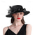 cheap Party Hats-Women Organza Kentucky Sun-Hats - Wide-Brim Flower Church Hats Beach Derby Hat for Tea Party Wedding Bridal Dress