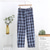 baratos Sleep Bottom-Homens Loungewear Calças xadrez Calças de Dormir Xadrez Moda Clássico Casual Casa Diário De Cama Algodão Conforto Respirável Macio Calça Cintura elástica Verão Primavera Preto Azul Royal