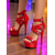abordables Fiesta Nocturna-Zapatos de plataforma blancos con hebilla, tiras y tacón de aguja alto para mujer: modernos y sexys zapatos de fiesta para la noche.