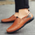 abordables Chaussures Décontractées Slip-On-Mocassins marron décontractés pour hommes avec tige en similicuir souple, détails cousus à la main et semelle en caoutchouc durable - parfaits pour un usage quotidien et les activités de plein air
