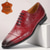baratos Sapatos Sociais Clássicos-sapatos masculinos premium de couro de crocodilo vermelho com cadarço e detalhes elegantes para eventos empresariais e formais à noite