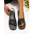 economico Sandali Piani-sandali da donna con cinturino posteriore aperto in arancione e nero - scarpe comode, comode e comode per appuntamenti estivi quotidiani e uscite del fine settimana