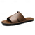 economico Infradito da Vacanza-sandali da uomo in similpelle marrone con punta aperta – comode scarpe estive slip-on per la spiaggia, la piscina o il relax casual
