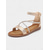 cheap Dress Sandals-Women&#039;s Gold Ankle Strap Flat Sandals with Crisscross Glitter Straps - Stylish and Comfortable Flats for Everyday Dates