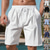 cheap Holiday-Men&#039;s Shorts Linen Shorts Summer Shorts Beach Shorts Pocket Drawstring Elastic Waist Plain Comfort Breathable Short Vacation Holiday Beach Hawaiian Boho Black White