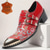 cheap Elemental Dress Shoes-Men's Red and Gold Leather Dress Shoes with Gold Tip Double Buckle Detail–Stylish, Premium, Ideal for Formal Events, Parties  and Special Occasions