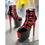 cheap 1980s-Women&#039;s Red and Black Patent Leather Platform Heels – Glossy Strappy Sandals with 1980s Punk Style for Nightlife and Clubwear