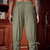 baratos Lar-Homens Calças de linho Calças Calça verão Calça casual Calças Piratas Cintura elástica Perna Cordão Tecido Conforto Respirável Comprimento total Férias Festa Casual Estilo Étnico Retro Vintage Preto