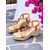 cheap Wedge Sandals-Women's Beaded Strap Wedge Sandals – Boho Summer Shoes with Gem Accents for Resort Wear and Seaside Vacations
