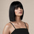 cheap Synthetic Trendy Wigs-Short Straight Bob Auburn Wigs with Fringe Shoulder Length Hair Colorful Wig for Women Girls Heat Resistant Synthetic Wig for Cosplay Halloween Party 14 Inch 35cm Ginger Brown