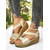 cheap Casual Sandals-Women&#039;s Metallic Snake Print Wedge Sandals – Glamorous Open-Toe Summer Shoes with Elastic Straps for Stylish Women, Perfect for Causal Parties and Vacations