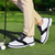 economico Scarpe da Golf da Uomo-scarpe da golf classiche da uomo in bianco e nero con tomaia in similpelle - design versatile per il golf e l'abbigliamento casual