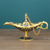 cheap Sculptures-Vintage Aladdin Lamp Decor,21cm European Style Wish Lamp Figurine, Russian Home Ornament for Housewarming, Elegant Art Craft Gift