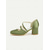 voordelige Retro uit de jaren 50-Groene satijnen Mary Jane-blokhakken voor dames uit de jaren 50 – elegante vintage schoenen met kruisbandjes voor bruiloften, feesten en formele evenementen