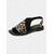 cheap Casual Sandals-Women&#039;s Blue Abstract Denim Print Peep-Toe Sandals – Artistic Slingback Sandals for Summer Vacations, Resort &amp; Casual Outfits