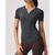 baratos Camisa Feminina-Mulheres Cor Sólida Tops de tênis Manga Curta Botões Pavio Humido Tênis Pickleball Decote V Blusas Preto Branco Azul Roupas de tênis