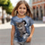 abordables Animales 3D de Chica-Chica 3D Gato Camiseta Manga Corta Verano Primavera Moda Básico Niños 4-12 años Cuello Barco Exterior Casual Diario Ajuste regular