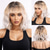 cheap Synthetic Trendy Wigs-Women&#039;s A1 Synthetic Hair Wavy Wig 14 inch Asymmetrical Neat Bang Machine Made Classic Comfortable Multi-color Color Gradient