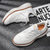 billige Uformelle joggesko-herresneakers blå strikkede snøresko med stilig design og polstret såle for turgåing, løping og hverdagsbruk