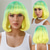 cheap Party Wigs-Synthetic Wig kinky Straight Natural Straight Layered Haircut Neat Bang Machine Made Wig 12 inch A1 Synthetic Hair Women&#039;s Classic Comfortable Color Gradient Multi-color