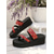 cheap Casual Sandals-Women&#039;s Wedge Sandals - Stylish Red Checkered Design, Comfortable Heel for Casual and Fashion-Forward Summer Look