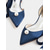 cheap Cocktail-Women&#039;s Navy Satin Pointed Toe Flats - Pearl Embellished Ribbon Tie Dress Shoes for Elegant Evenings, Weddings, and Special Occasions