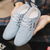 cheap Casual Lace-Up Shoes-Men's Blue Denim Slip-on Sneakers with Textured Upper - Casual, Comfortable, Ideal for Daily Wear, Travel and Relaxed Settings
