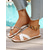 cheap Vacation Sandals-Women&#039;s Gold Flat Sandals with Rhinestone Straps – Elegant Slip-On Summer Shoes for Poolside, Resort, and Vacation Wear