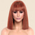 cheap Synthetic Trendy Wigs-Short Straight Bob Auburn Wigs with Fringe Shoulder Length Hair Colorful Wig for Women Girls Heat Resistant Synthetic Wig for Cosplay Halloween Party 14 Inch 35cm Ginger Brown