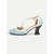 abordables años 1930-Zapatos de tacón con tiras cruzadas en azul claro de los años 20 para mujer: zapatos de tacón retro de piel sintética con tacón acampanado para la oficina, fiestas y looks inspirados.