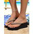 cheap Vacation Sandals-Women&#039;s Stylish Platform Sandals with Crystal Straps – Elegant Slip-On Wedge Sandals for Summer Parties and Beach Outings