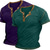 olcso Alkalmi Henley póló-Férfi Henley ing Tee Top Rövid ujjú Sima Raglan Sleeve Divat Dizájn Alap Begombol 2 db 2 csomagok Henley Hétköznapi Vakáció Utca Nyár Minden évszak Barna+Zöld Királykék+Zöld Zöld + hadsereg zöld