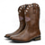 cheap Men Shoes-United States 250th Anniversary Men's Brown Faux Leather Western Boots with American Flag Design – Bold and Stylish Boots for Country Events, Concerts and Casual Outings
