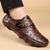 abordables Chaussures Décontractées Slip-On-Chaussures à enfiler pour hommes à motif crocodile marron avec sangle velcro - élégantes, confortables, idéales pour les tenues décontractées et les aventures en plein air
