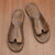 economico Infradito da Vacanza-sandali da uomo in similpelle marrone con punta aperta – comode scarpe estive slip-on per la spiaggia, la piscina o il relax casual