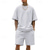 cheap Men&#039;s Tee Sets-Men&#039;s T-shirt Suits 2 Pieces Outfits Tee &amp; Shorts Short Sleeve Crew Neck Summer Plain Fashion Casual 2 Piece Vacation Daily Wear Going out Black White Navy Blue Top Tee for Men