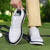 economico Scarpe da Golf da Uomo-scarpe da golf classiche da uomo in bianco e nero con tomaia in similpelle - design versatile per il golf e l'abbigliamento casual