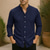 baratos Camisa Algodão Linho-Homens Camisa Social Camisa de linho Camisa Popover Camisa casual Camisa de algodão Riscas Férias Havaiana Preto Azul Azul Escuro Cinzento Manga 3/4 Faixa Primavera Outono Roupa