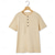 お買い得  カジュアルヘンリーTシャツ-男性用 Tシャツ ヘンリーシャツ ティートップ 半袖 平織り ソリッドカラー デザイナー ベーシック 現代コンテンポラリー 2個 ボタン 平織り ヘンリー カジュアル バケーション ストリート 夏 黒+黑 ホワイト+カーキ カーキ+アーミーグリーン ヘンリーTシャツ
