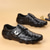 abordables Chaussures Décontractées Slip-On-Chaussures à enfiler pour hommes à motif crocodile marron avec sangle velcro - élégantes, confortables, idéales pour les tenues décontractées et les aventures en plein air