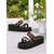 cheap Casual Sandals-Women&#039;s Wedge Sandals - Stylish Red Checkered Design, Comfortable Heel for Casual and Fashion-Forward Summer Look