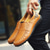 abordables Chaussures Décontractées Slip-On-Mocassins marron décontractés pour hommes avec tige en similicuir souple, détails cousus à la main et semelle en caoutchouc durable - parfaits pour un usage quotidien et les activités de plein air