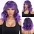 cheap Synthetic Trendy Wigs-Synthetic Wig Wavy Water Wave Asymmetrical Neat Bang Machine Made Wig 14 inch A1 Synthetic Hair Women&#039;s Anime Classic Comfortable Purple