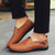 abordables Chaussures Décontractées Slip-On-Mocassins marron décontractés pour hommes avec tige en similicuir souple, détails cousus à la main et semelle en caoutchouc durable - parfaits pour un usage quotidien et les activités de plein air