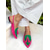 cheap Women&#039;s Flats-Women&#039;s Colorblock Suede Pointed Toe Slingback Flats - Pink and Purple Tassel Loafers for Adults, Daily Date &amp; Trendy Casual Outings