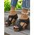 cheap Casual Sandals-Women&#039;s Rivet Wedge Sandals – Peep-Toe Cork Platform Shoes with Zipper Closure for Casual &amp; Summer Wear