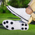 economico Scarpe da Golf da Uomo-scarpe da golf classiche da uomo in bianco e nero con tomaia in similpelle - design versatile per il golf e l'abbigliamento casual