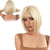 cheap Synthetic Trendy Wigs-Short Blonde Bob Wig With Bangs for Women - Straight Stylish Ladies Wig for Daily and Party Use Cosplay Halloween Christmas