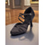 cheap Latin Shoes-Women's Black Satin Crisscross Ballroom Dance Shoes - Classic Mid-Heel Latin Heels for Professional Performers and Social Dancers
