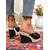 cheap Vacation Sandals-Women&#039;s Black Wedge Slide Sandals with Peep Toe – Casual Summer Espadrille Platform Shoes for Vacation and Beachwear